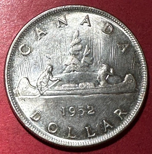 1952 $1 SILVER Dollar Canada King George VI! Low Mintage 406K! choice AU! Beauty