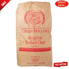 50 lb Bag Regular Rolled Oats Thick Bulk Supp...