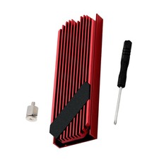 Red Aluminum Cooler Fin Heat Sink for M 2 2280 SSD Computer Component