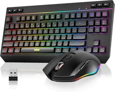 RedThunder K20 TKL Wireless Keyboard and Mouse Combo, Adjustable RGB Backlit Rec