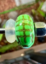 Trollbead unique ooak longevity spring green event bead
