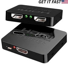 HDMI Splitter 1 In 2 Out 4K HDMI Splitter 1 To 2 Amplifier For Full HD 1080P 3D
