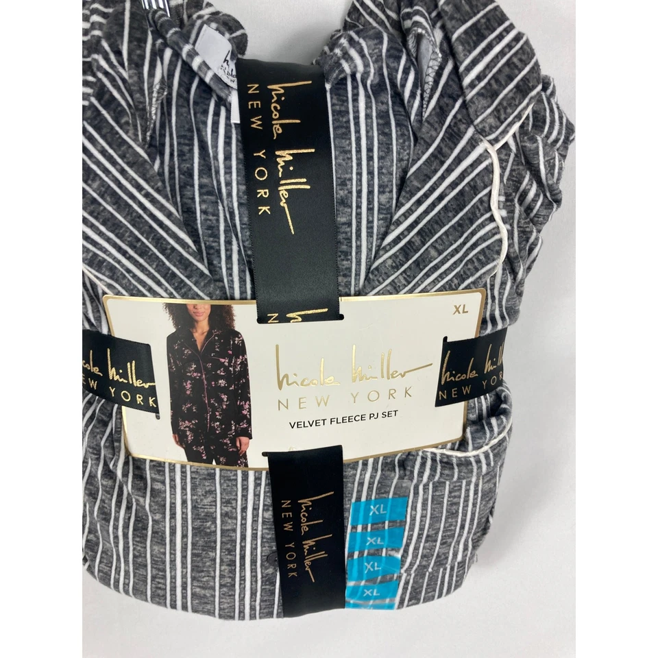 Nuevo con etiquetas Nicole Miller Terciopelo Vellón PJ Set Talla XL Foto 2 de 2