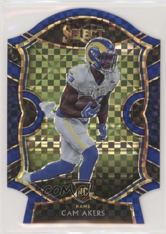 2020 Panini Select Concourse Blue Prizm Die-Cut Cam Akers #55 7l6