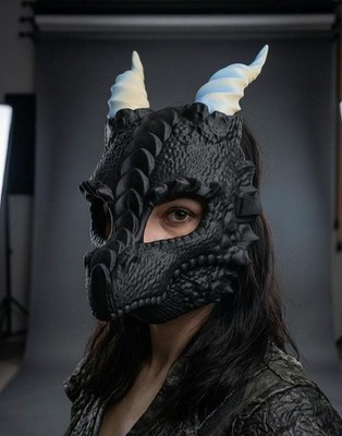 Articulated Dragon Skull Mask   Moving Jaw Cosplay, LARP Head
