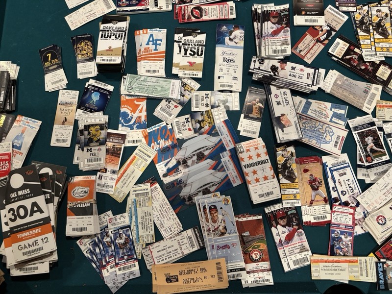 Tickets lot of 50, No Doubles Will Be Shipped NFL , MLB,NHL,NBA,NCAA,Concerts.