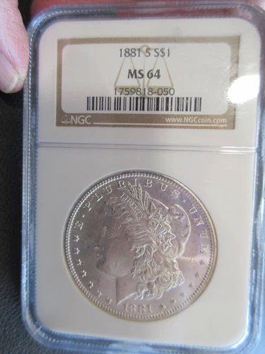 1881-S  1$ Morgan Silver Dollar NGC Certified MS64 #1759818-050