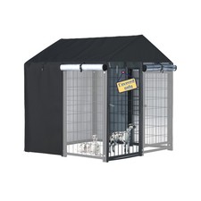 NGB Outdoor Dog Kennel Cover 4x4x4.5ft 600D Waterproof Windproof Black