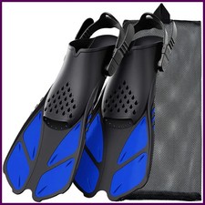 Snorkel Fins Adjustable Buckles Swimming Flippers Short Silicone Scuba Shoes