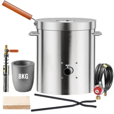 Propane Melting Furnace Kit 8KG/18lbs with Crucible Tongs Metal Smelting