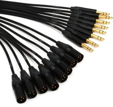Mogami GOLD 8 TRSXLRM-20 8-channel 1/4 inch TRS Male to XLR Male Snake Cable