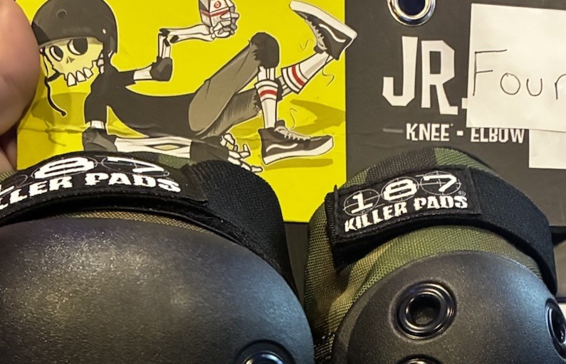 187 Killer Pads Junior Knee & Elbow Pads Combo Pack Black Youth Skate Protection