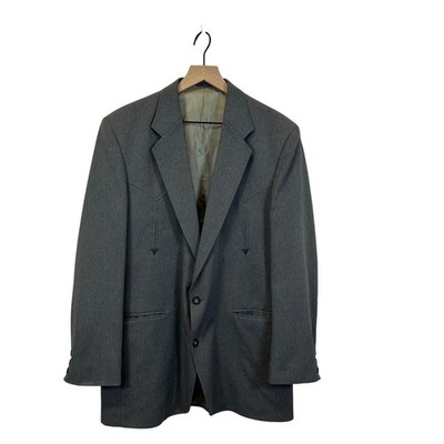 Circle S Vintage Western Blazer 42L Gray Cowboy USA Sport Coat americana style
