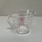 Vintage Pyrex 516 Red Letter D-Handle 2-Cup 16 oz Liquid Glass Measuring Cup USA