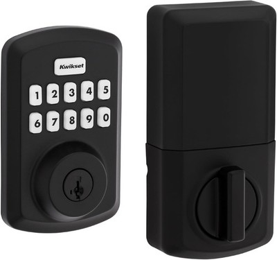 Kwikset Powerbolt 250 10-Button Matte Black Electronic Deadbolt Door Lock w/Key
