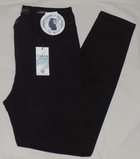 Curve Appeal Women's High-Rise Essential Skinny Jeans Pants Black Size 8 29X28