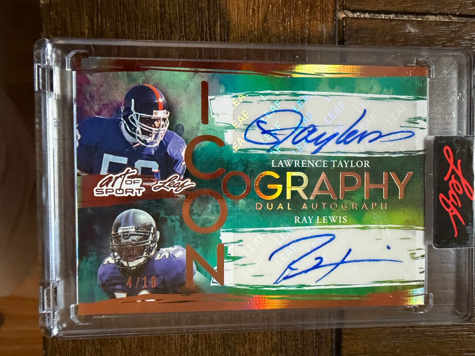 2026 Leaf Art of Sport Lawrence Taylor Ray Lewis Cognography Dual Auto 4/10