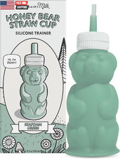 Honey Bear Straw Cup for Baby  Toddler, Silicone Squeeze Training Straw Cup, Le