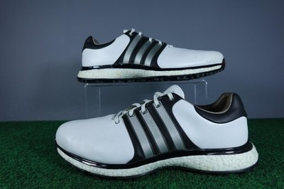 Adidas Boost Golf Shoes Mens 10.5 White Black Leather Spikeless Grip EE9179  | eBay