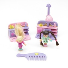 Comb Curl Salon Vintage 1995 Bluebird Polly Pocket Playset Complete