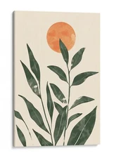 Sunset Leaves Art Print – Minimalist Nature & Autumn Vibe, Home Decor