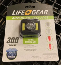 Life Gear Adventure Rechargeable 300 Lumens LED Headlamp