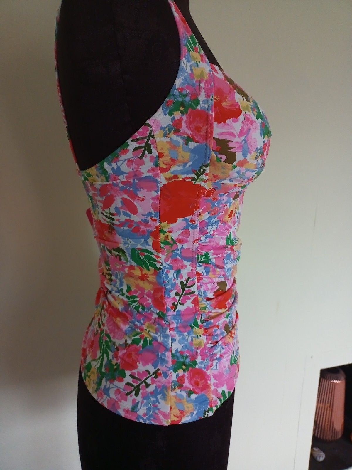 JOULES ROMA WHITE MEADOW TANKINI BIKINI TOP SIZE 10 PINK FLORALS BNWT RRP £29.95 image 7