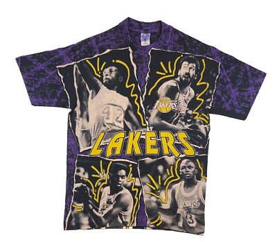 Los Angeles Lakers Vintage 1993 Salem Japan AOP T Shirt RARE Los Angeles Lakers Vintage 1993 Salem Japan AOP T Shirt RARE