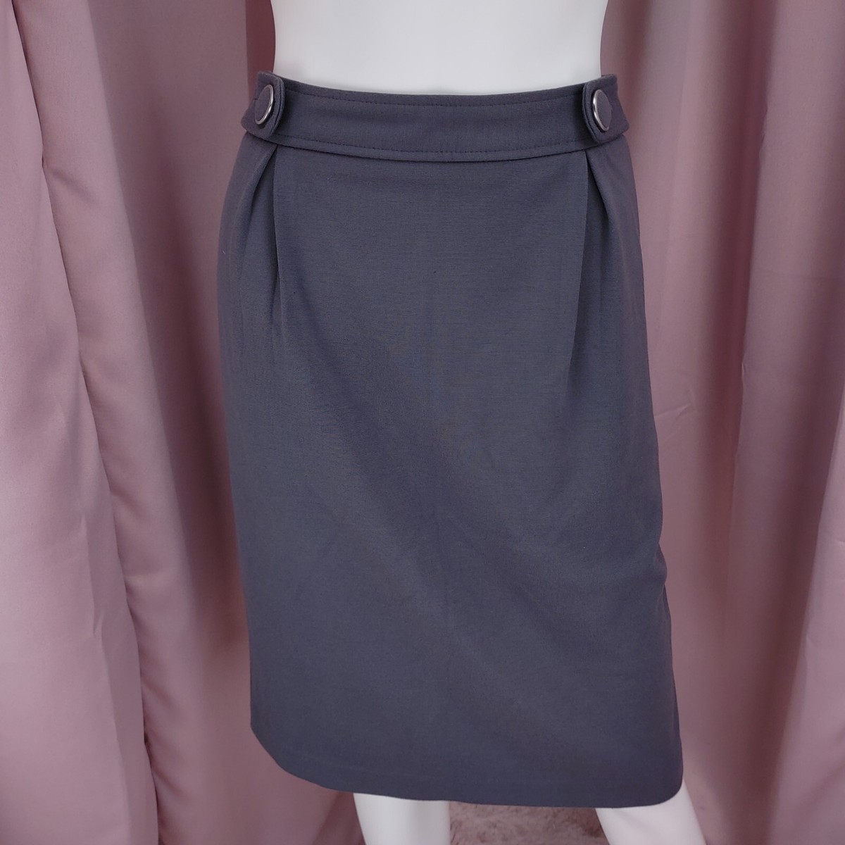 Grace Elements Women's Gray Pleated Knee Length Pencil Skirt W/ Pockets 12  NWT