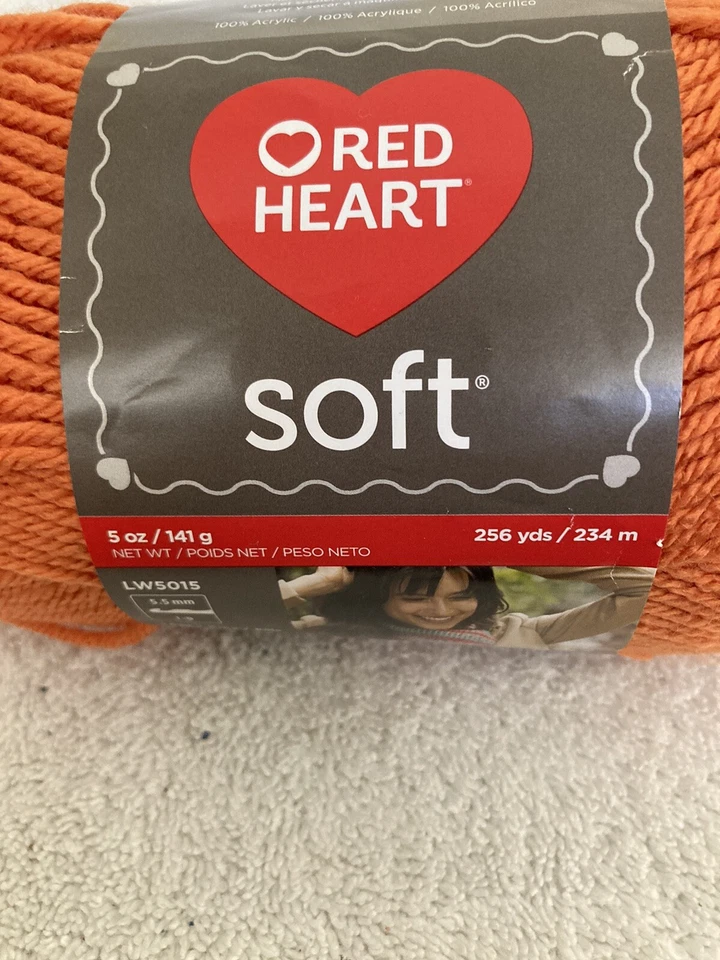 Red Heart Soft Yarn-Tangerine 073650784996 Acrylic 5 Oz - Image 2 of 4