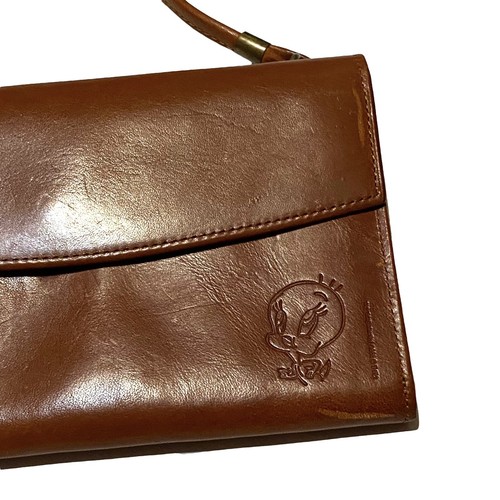 Bolso sin asas bandolera de cuero marrón Looney Tunes Piolín 1995 de colección - Imagen 2 de 8
