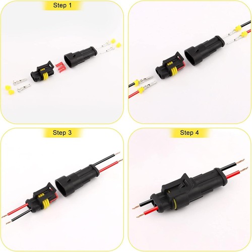300 Spinotti Elettrici Connettori Impermeabili 1/2/3/4 Pin Maschio Femmina - Foto 6 di 7
