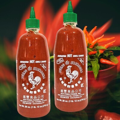 Huy Fong Sriracha Hot Chili Sauce 28 oz ( Pack of 2 )~02/2028
