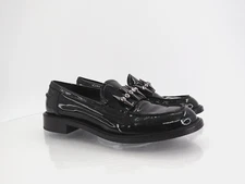 AGL Lola Spike Loafers Womens 38.5 8.5 Black Patent Leather Slip on Shoes