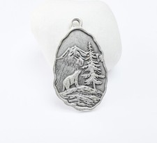 Dijes de montaña, dijes de naturaleza, dijes de oso salvaje plata antigua 39x23 mm G36948