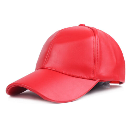 PU Leather Trucker Snapback Outdoor Baseball Sport Cap Hat Men Womens Adjustable - Picture 13 of 21