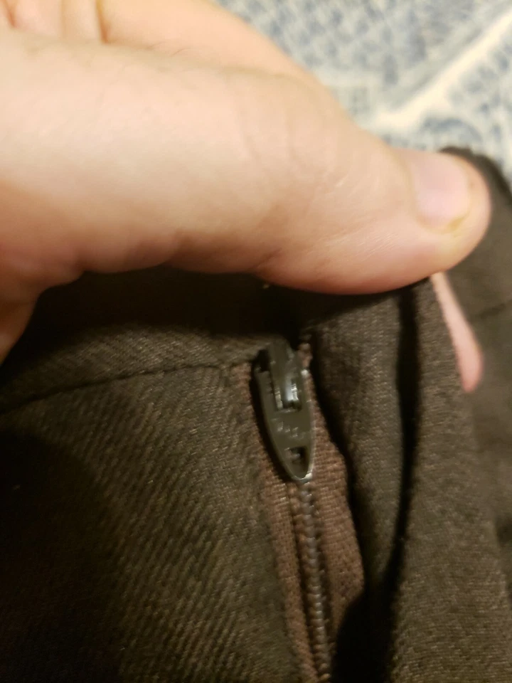 Pantalones chinos vintage años 70 BLAIR frente plano 39x33 pierna recta garra cremallera EE. UU.  Foto 4 de 4