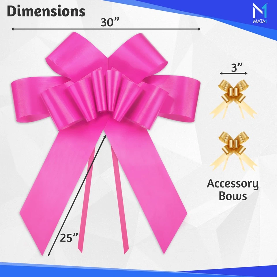 Arco gigante rosa para regalo de coche de 30 pulgadas, arco de polipropileno para decoración de interiores/exteriores de Foto 2 de 4