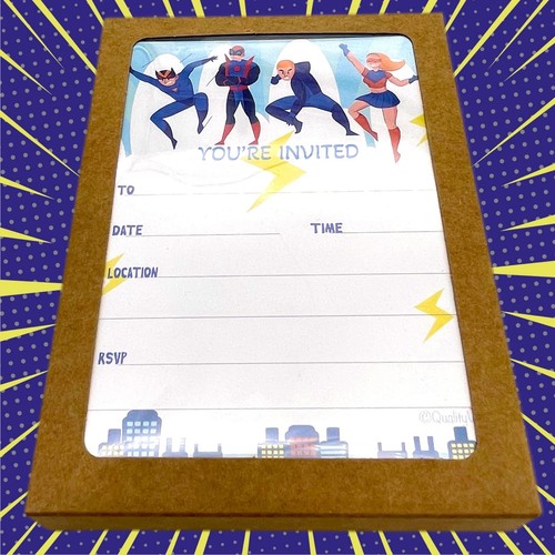 25 Superheros Invitations With Envelopes, Fill In Style You're Invited - Picture 5 of 5