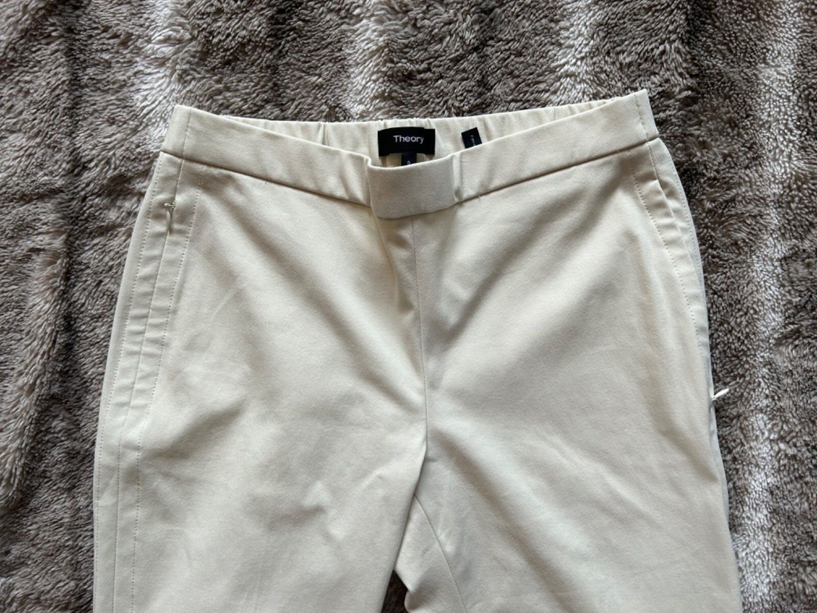 Theory Cream Cotton Blend Basic Pull-On Approach … - image 2