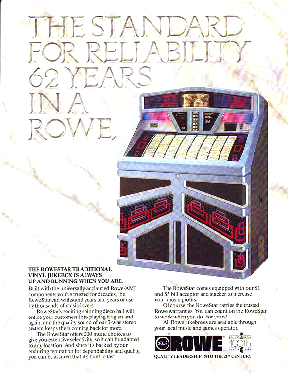 Rowestar Traditional Vinyl Jukebox Flyer Original Vintage Rowe Phonograph Music