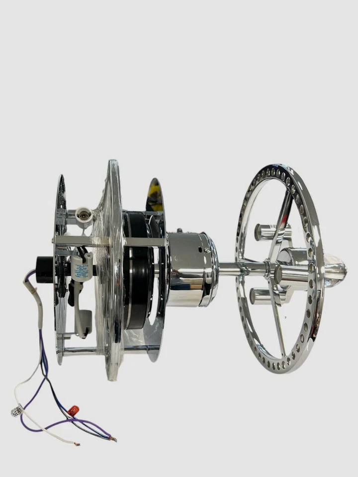 Warehouse of Tiffany Wyllow Chrome 5 Blades Light Fandelier Ceiling Fan 52" - Image 3 of 4