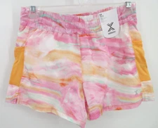 XERSION LINED QUICK DRI RUNNING SHORTS Girl's Size Medium 10-12 PINK MANGO PRINT