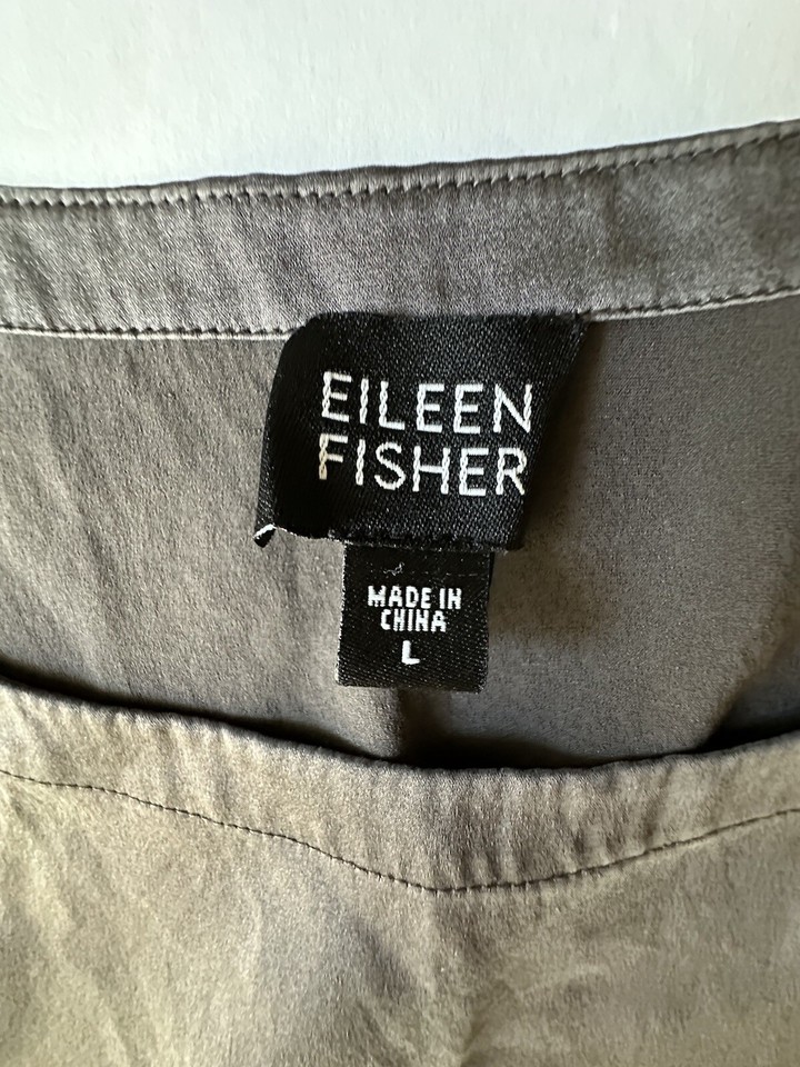 Eileen Fisher Woman’s Grey Silk Tank Top Size L. eBay