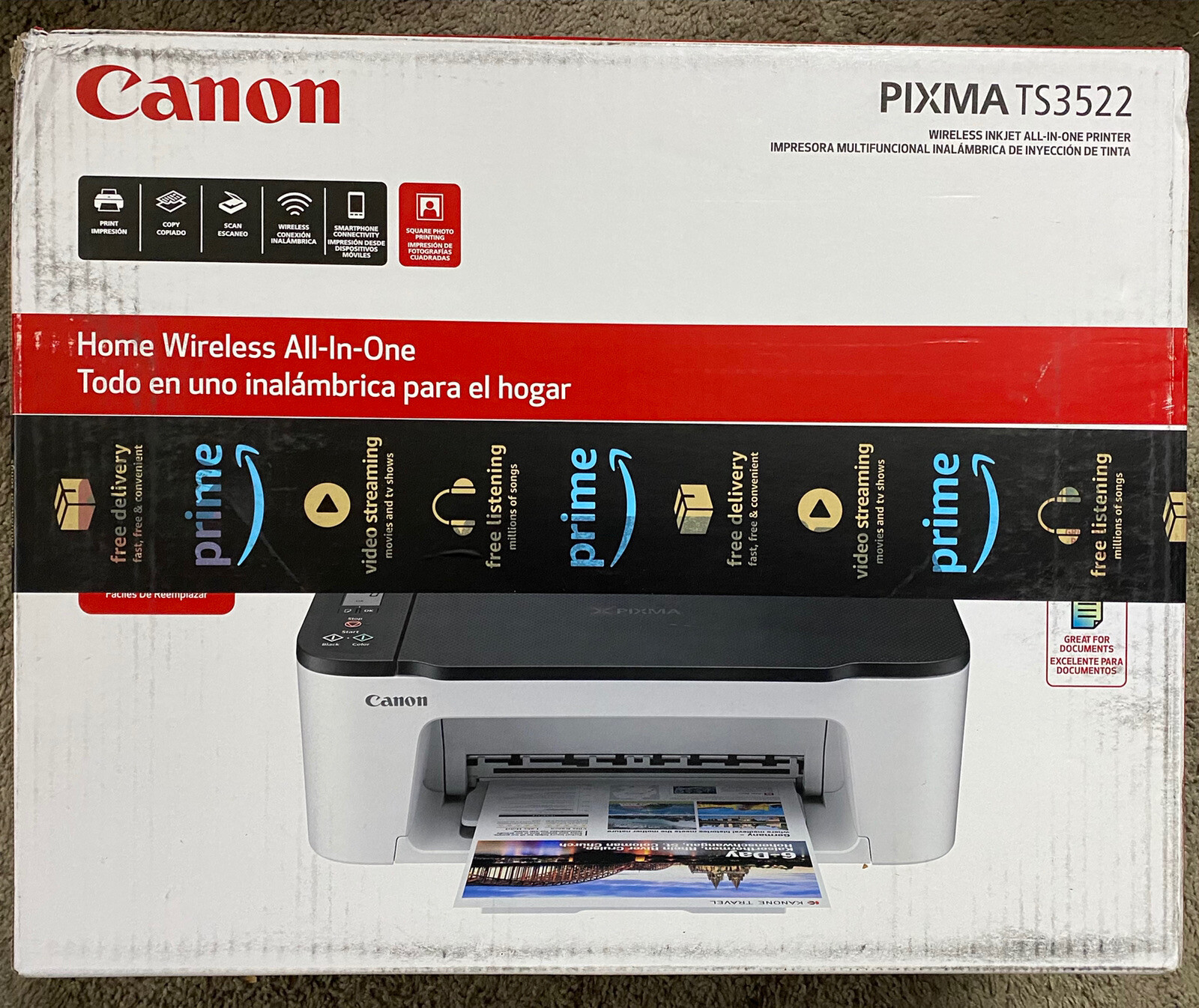 Canon PIXMA TS3522 All-in-One Inkjet Printer