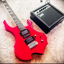 🎸FAST SHIPPING!🎸 +AMP! ESP Style Electric Guitar Case/Bag, Strap!