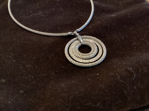 Ladies Charriol 18K Gold Stainless Steel Cable Diamond Necklace - Picture 4 of 4