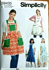 SIMPLICITY PATTERN 9435  APRONS BOHO  MISSES SIZES XS S M L XL  UNCUT