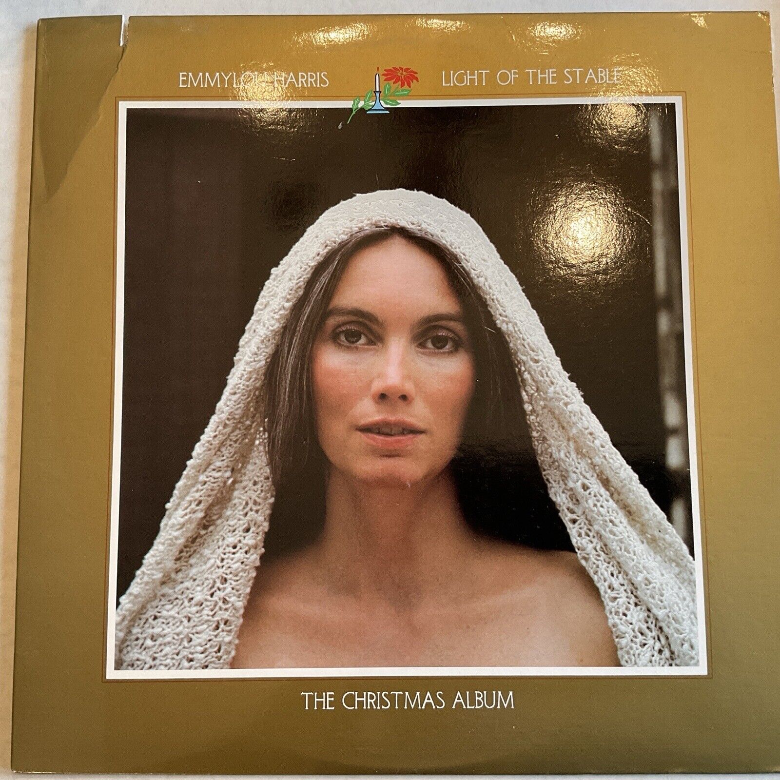 Emmylou Harris Light Of The Stable LP Warner Bros Christmas Holiday M Cut-sleeve