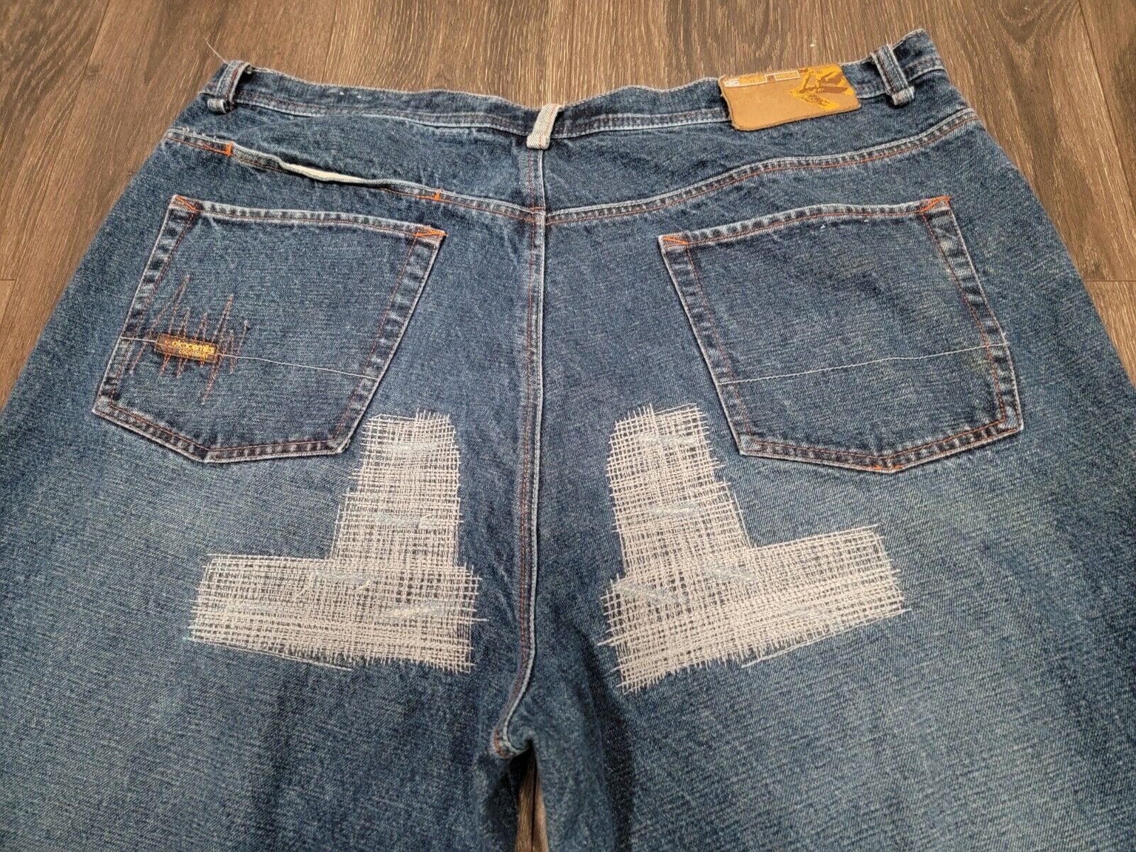 Vintage AKADEMIKS Jeans 42 X 32 Wide Leg Loose Ba… - image 14